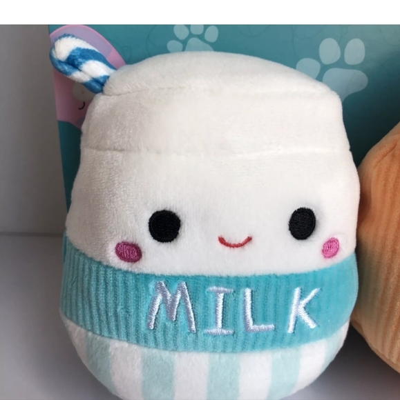 *ORIGINAL SQUISHMALLOW 4" Squeaky DOG TOYS! Set of TWO! Melly & Fresa Milk New - Picture 2 of 6